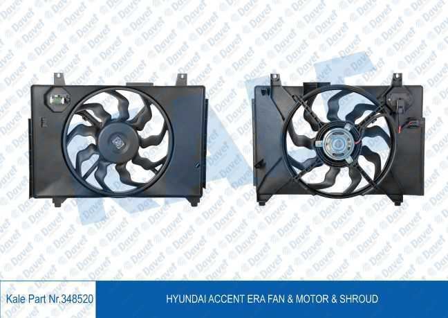 KALE 348520 Fan + Motor + Davlumbaz Hyundai Accent Era